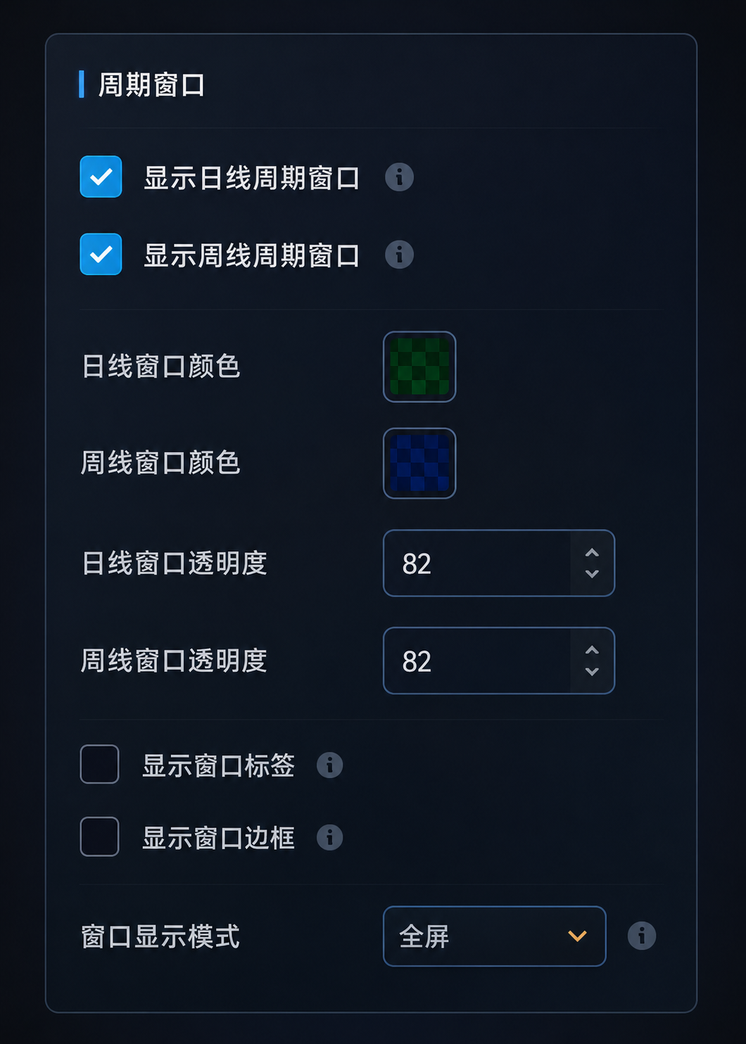 Cycle windows settings panel